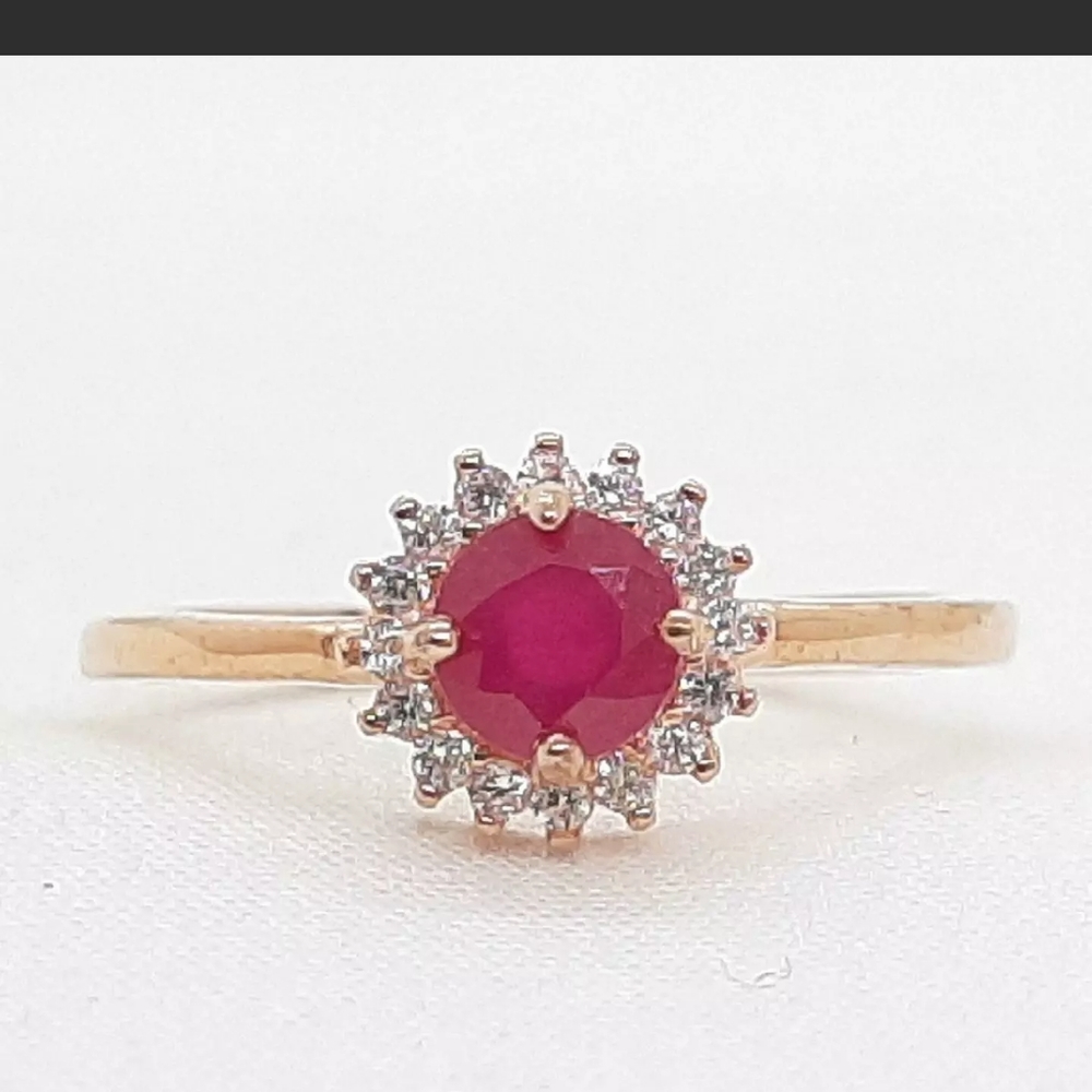 14 kt rose gold/925 ruby ring